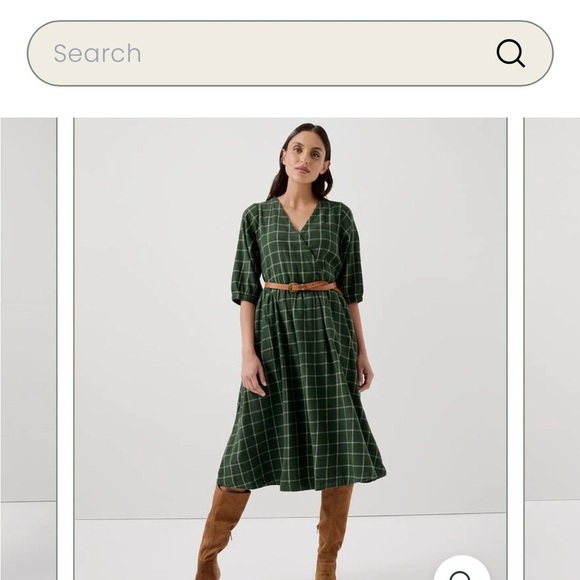 Pact Dresses & Skirts - Pact Forest Check Midi Dress large NWT